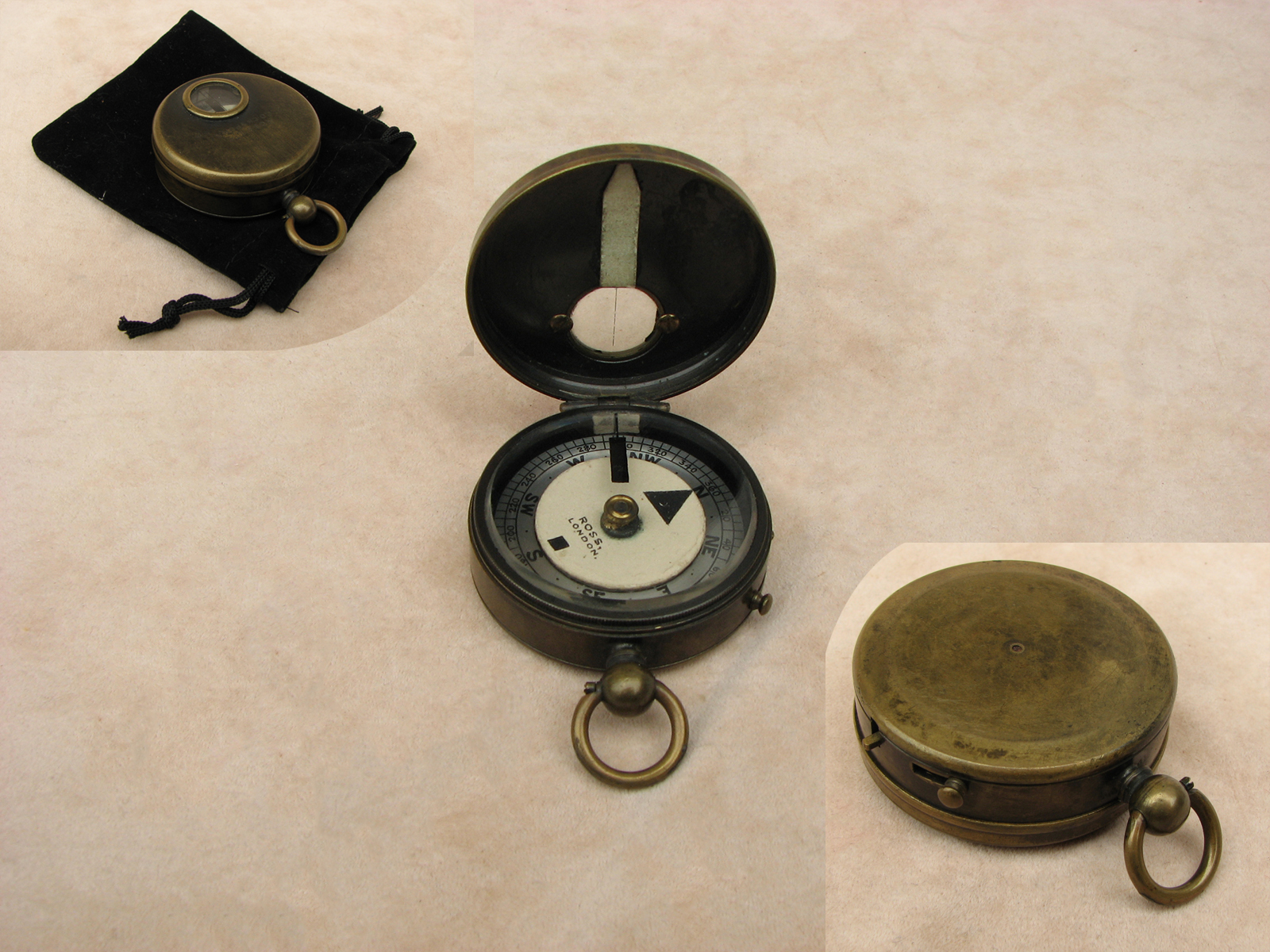 Early 1900's Ross non prismatic marching compass